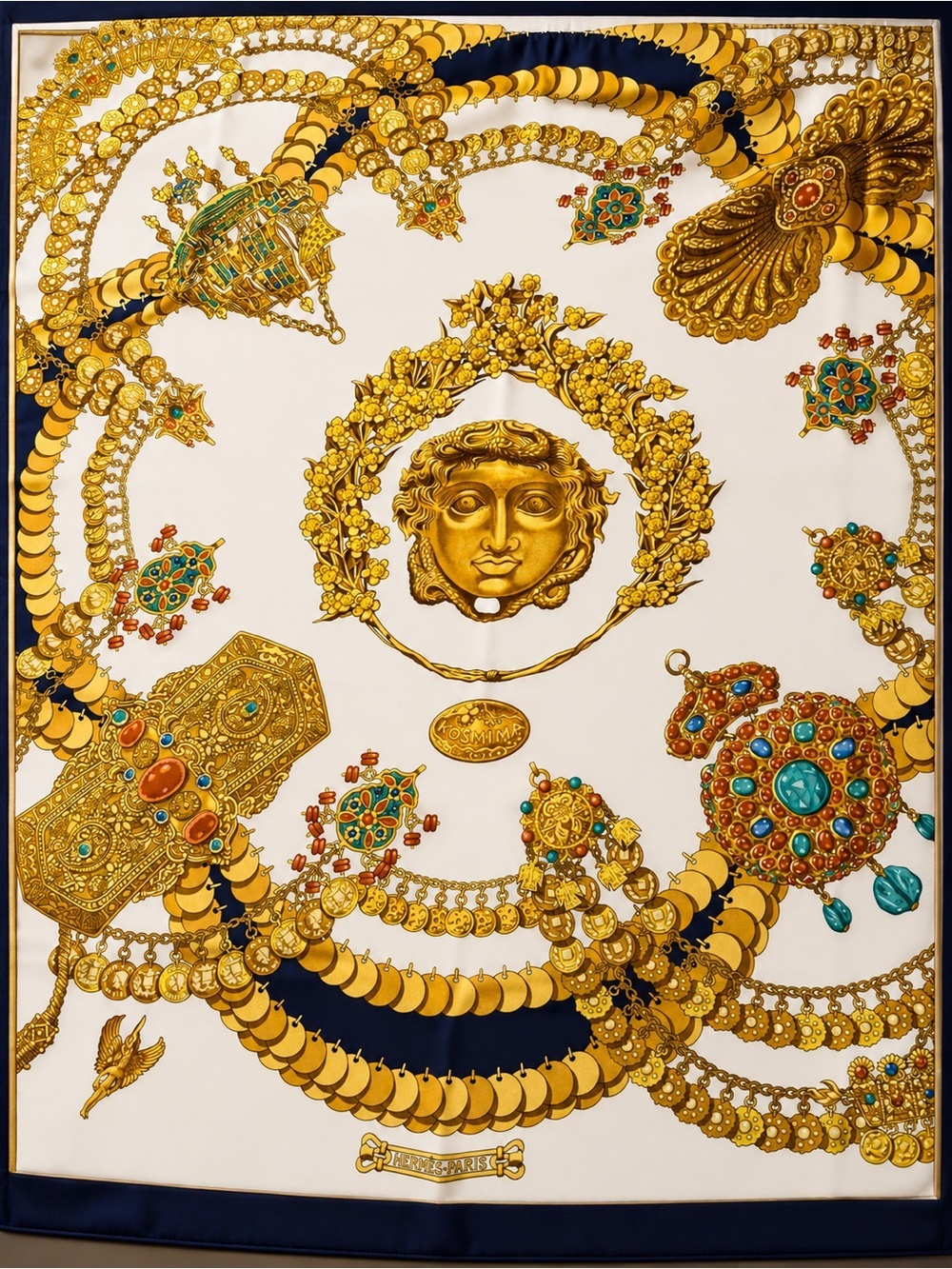 Hermès “Kosmima” Silk Scarf 35” x 35”